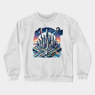 Geometric Cityscape: Future Skyline Crewneck Sweatshirt